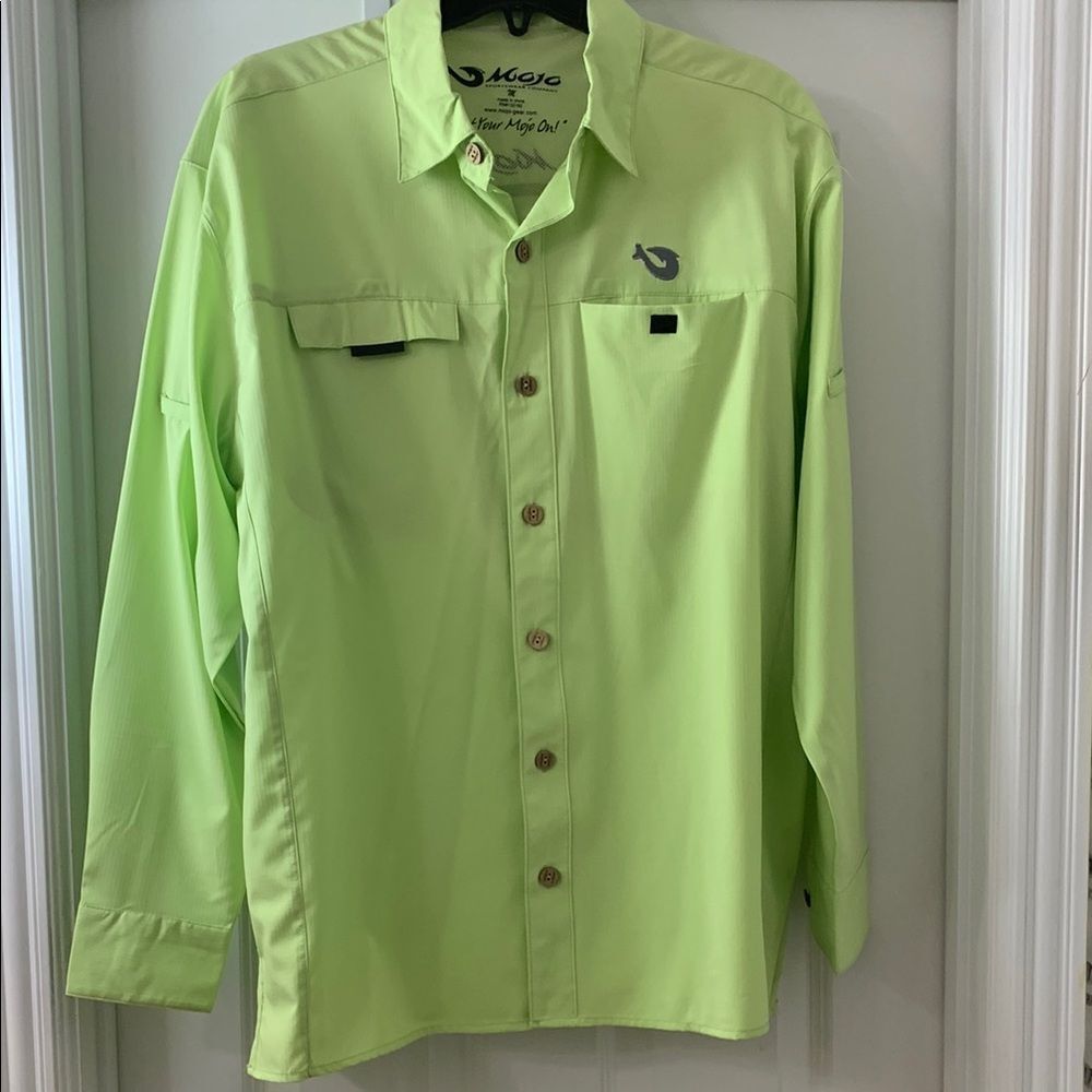 Men's Mojo Lime Green Button-Up Sports Shirt
